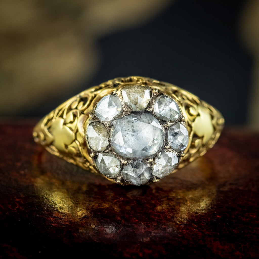 Georgian Diamond Halo Ring – ESQUELETO